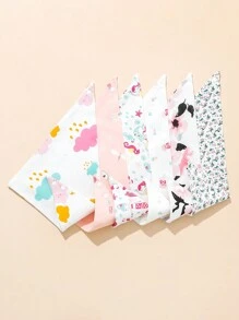 4 chiếc/gói Yếm trẻ em nhiều màu/Yếm Bandana chống nước dãi - Nhiều màu - Xem 8