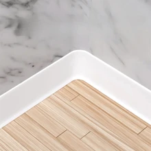 1pc 1m/2m Long 10cm Wide Flexible Baseboard Made Of Soft PVC Kickboard Line, Plastic Floor Skirting Line, Waterproof Self-Adhesive, Decorative Component
