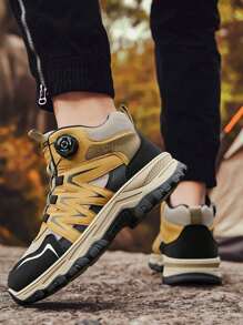 Men's Lightweight, Shock-Absorbing, Breathable Mesh Outdoor Sport Shoes Suitable For Professional Hiking - Yellow - View 5