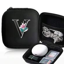 Proteção para fone de ouvido Organizador de cabo compacto Estojo quadrado Mini bolsa portátil com zíper para fone de ouvido/USB Bolsa de armazenamento Organizador de cabo de dados USB Bolsa portátil Caixa de armazenamento de itens pequenos