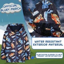 Bluey Raincoat Hood Waterproof Fleece Lined Coat Outdoor Rainwear Hooded Jacket - Multicolor - View 2