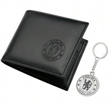 Chelsea F.C. Wallet Bifold & Keyring Set Football Accessories Gift - Black - View 1