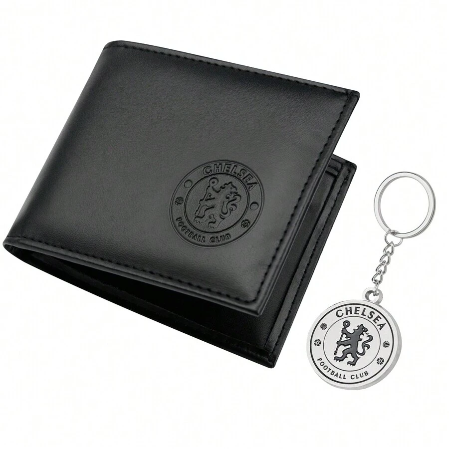 Chelsea F.C. Wallet Bifold & Keyring Set Football Accessories Gift - Black - View 1