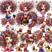 1 pak vintage cartoon mooie meisjesstickers, creatieve decoratieve handgemaakte stickers voor doe-het-zelf, scrapbooking, dagboek, fotoalbum, schoolbenodigdheden