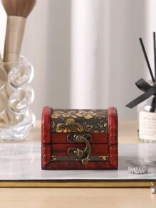 1 件复古皮革风格珠宝收纳盒，简约木盒，装饰宝藏守护者，非常适合个人配饰和收藏品、珠宝收藏、家居装饰、圣诞礼物、新年礼物、男士礼物、女士礼物