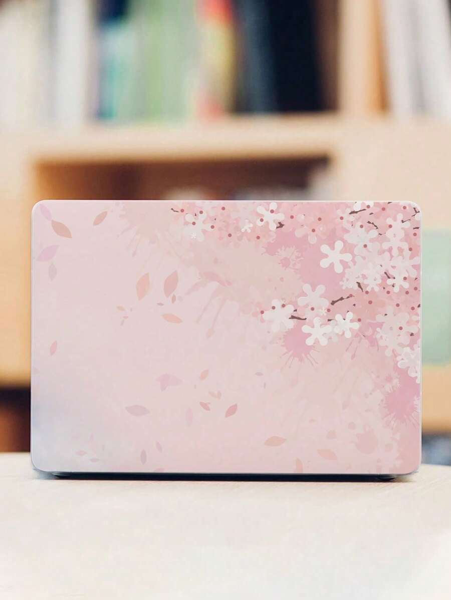 2pcs Peach Blossom Pattern Laptop Skin Stickers, Made Of High-Quality Waterproof And Scratch-Resistant PVC Material, Suitable For All Models, Can Add Personalized Decoration And Protect The Laptop Surface, Peel And Stick, No Trace Left. Experience The Unique Style Immediately! - Multicolor - View 1