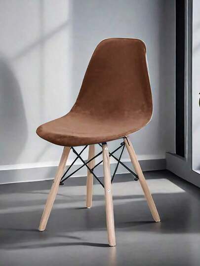 1PC, 2pcs,Solid Color Silver Fox Velvet, Velvet, Chair Cover, Elastic Shell Chair Cover, Nordic Makeup Stool, Wear Resistant To Dirt And Cat PAWS, Household Items, Solid Color, Backrest Chair, Cushion Cover, Suitable For Hotel Home Restaurant