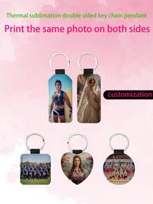 1 Peça Chaveiro de Impressão por Transferência Térmica Dupla Face, Personalizável com Design Pessoal, Logo, Forma Geométrica (Círculo, Quadrado, Retângulo, Coração), Adequado para Presentes, Amigos, Equipes, Casamentos