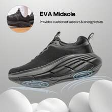 Men's ActiveBreeze Running, Walking, And Tennis Shoes - Comfortable Cushioned Sneakers For Gym Workouts And Jogging - Black - View 9