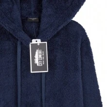 City Comfort Fleece Hoodie Soft Fluffy Hooded Pullover Gift - Navy Blue - View 2