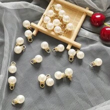 20 件/50 件仿珍珠吊坠 DIY 工艺品带别针、包装礼品配件、珠宝装饰、水钻装饰材料 - 白色 - 查看 10