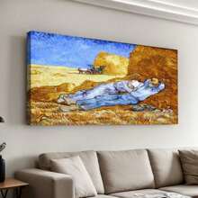 Wieco Art Noon By Vincent Van Gogh Famous Oil Paintings Reproduction Classic Canvas Prints Wall Art Pictures For Home Office Decorations Modern Stretched And Framed Abstract Landscape - Framed - View 2