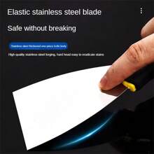 Juego de 6 espátulas de acero inoxidable, multiusos, para reparación de pintura y paredes, herramienta esencial para limpieza doméstica e industrial - Negro - Ver 9