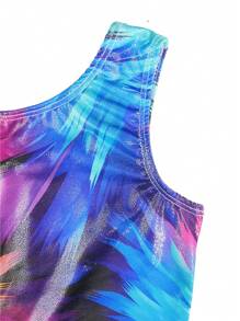 Leotardos de ballet y gimnasia para niñas preadolescentes con diseño de efecto de color, esquema de colores aleatorio, prendas activewear - Multicolor - Ver 5