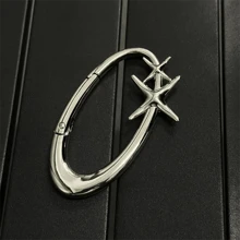 Portachiavi ovale con motivo stella chic - in lega di zinco, perfetto per borse e accessori da vita, ideale per avventure all'aperto, regalo per donne per San Valentino