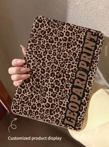 1pc Transparent Pencil Slot Tri-Fold Leopard Print Painted Tablet Case, Customizable Text, Suitable For IPad Mini4/Mini5/Mini6/Air/Air2/9.7/10.2/10.5/Air4/Air5/10.9/Pro 11-Inch/10th Gen/IPad Air 11-In.(M2)-2024, Galaxy Tab A8 10.5 Inch 2022, Clear Color Printing, TPU Soft Edge Protection, Built-In Pencil Slot, Tri-Fold Stand, Magnetic Sleep/Wake, Simple Personalized Creative Brand Tablet Case. Product Does Not Include Stylus. Note: The Final Font Style Is Subject To The Effect Diagram. - Multicolor - View 1