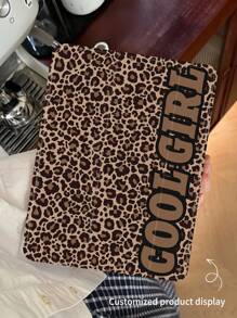 1pc Transparent Pencil Slot Tri-Fold Leopard Print Painted Tablet Case, Customizable Text, Suitable For IPad Mini4/Mini5/Mini6/Air/Air2/9.7/10.2/10.5/Air4/Air5/10.9/Pro 11-Inch/10th Gen/IPad Air 11-In.(M2)-2024, Galaxy Tab A8 10.5 Inch 2022, Clear Color Printing, TPU Soft Edge Protection, Built-In Pencil Slot, Tri-Fold Stand, Magnetic Sleep/Wake, Simple Personalized Creative Brand Tablet Case. Product Does Not Include Stylus. Note: The Final Font Style Is Subject To The Effect Diagram. - Multicolor - View 3