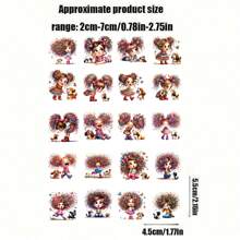 1 pak vintage cartoon mooie meisjesstickers, creatieve decoratieve handgemaakte stickers voor doe-het-zelf, scrapbooking, dagboek, fotoalbum, schoolbenodigdheden
