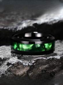 Fashionable Couple Rings, Romantic Green Ring For Women, Stainless Steel Celtic Dragon Ring For Men, Wedding Jewelry