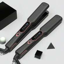1 Pieza Plancha de Pelo Cerámica con Calentador PTC de Placa Plana de 1.5 Pulgadas, con 1 Guante y 2 Pinzas