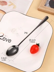 1/4 件不锈钢长柄咖啡勺、冰淇淋勺、甜点勺 日常勺子 返校 - 彩色 - 查看 2