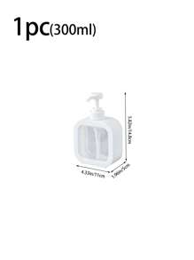 1pc Plastic Pump Dispenser Bottle, Transparent Refillable Container For Dish Soap, Shampoo, Hand Wash, Body Wash, Laundry Detergent, Lotion, Kitchen & Bathroom Use - Clear - View 14