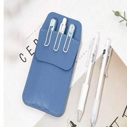 1pc Large Capacity Korean Style Leather Nurse Pen Holder, Medical Doctor Breast Fixed Pen Pouch Back To School,Back To School,School Supplies,Pencil Case,Pencil Pouch,School Bag,Stationery