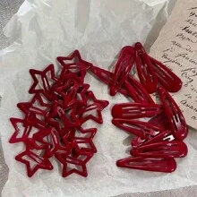 10个/包 新款红色星星爪夹 女孩水滴发夹 黑色发夹 女士银色发夹配饰 可爱发夹 女士发夹 秋季、旅行、美发工具、女士配饰、美发用品、秋季、女士、美发工具、美发用品、用品、美容配饰、礼物、旅行、送给女士的礼物、美发用品、女士、圣诞礼物、成人、成人圣诞礼物、美发用品、女士配饰、圣诞礼物、成人礼发饰、女士礼物创意、美容圣诞礼物、女士夏季服装礼物 - 酒紅色 - 查看 1