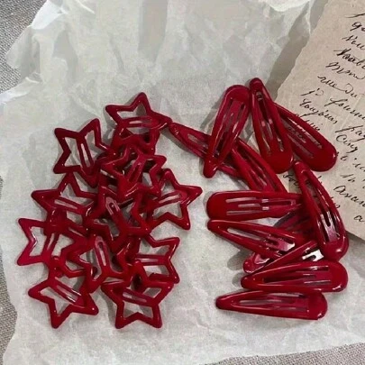 10pcs/Pack New Red Star Claw Clips Girls Water Drop Barrettes Black Hair Clips For Women Silver Hair Clips Accessories Cute Hair Clips For Women, Fall, Travel, Hair Tools, Accessories Women, Hair Stuff, Fall, Women, Hair Tools, Hair Stuff, Stuff, Beauty Accessories, Gifts, Travel, Gifts For Women, Hair Stuff, For Women, Stocking Fillers, For Adults, Stocking Fillers For Adult, Hair Stuff, Women's Accessories, Stocking Stuffer, Coming-Of-Age Hair Accessory, Gift Ideas For Women, Beauty Stocking Fillers, Gifts For Women Summer Outfits