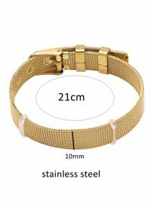 MECYLIFE 1 Pc Personalized Adjustable Stainless Steel Name Bracelet, Customizable Letter Bracelet, Popular Gift For Birthday - Bracelet - View 15