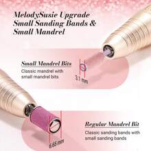 MelodySusie 50 Pcs Nail Drill Bits Small Sanding Bands With 3.1mm Mandrel Bit, Nail Tech Must Haves 180 Grit Nail File For Acrylic Nails Gel Manicures And Pedicure, Pink - 80 Grit - Hồng - Xem 4