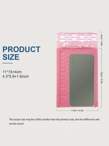 12/20/30/40/50个装粉色气泡信封，4x8英寸，聚乙烯气泡信封，不透明自封防水高级运输袋，适用于珠宝、化妆品包装、小型企业运输信封、包装袋、气泡信封、邮寄信封、运输用品