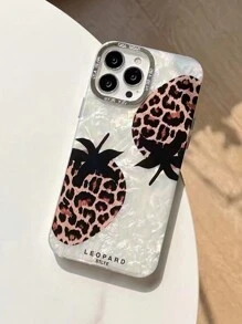 Apple Leopard Print Leopard Strawberry Shell Pattern Phone Case - Compatible With IPhone 16 Pro Max 15 14 13 12 11 - Multicolor - View 10