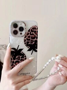 Apple Leopard Print Leopard Strawberry Shell Pattern Phone Case - Compatible With IPhone 16 Pro Max 15 14 13 12 11 - Multicolor - View 7