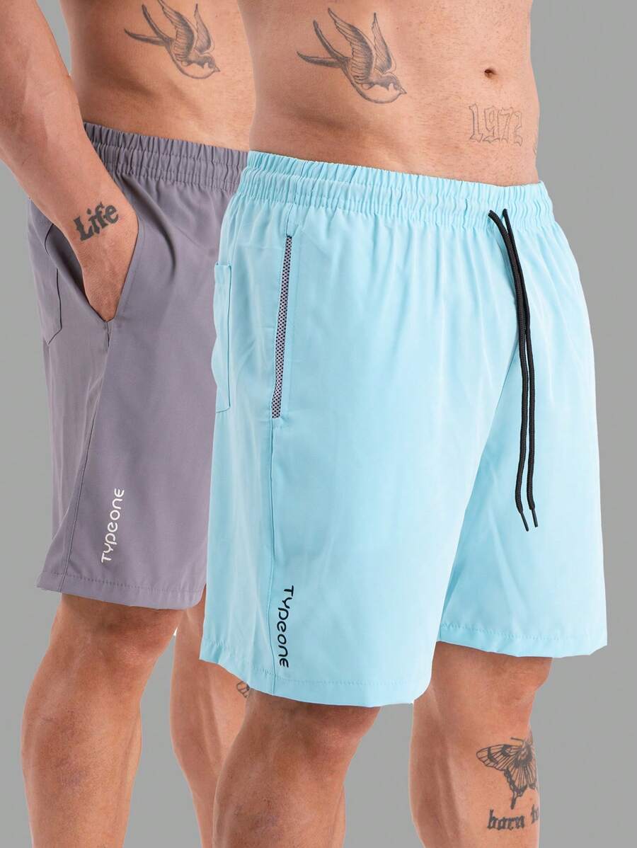 Type One Kit 2 Men's Tactel Sports Shorts Tactel Bermuda Shorts With Elastane Summer Running - Light Grey - View 1