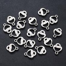 100 件/包各种形状双孔吊坠珠，适用于 DIY 手链、项链、耳环、珠宝制作装饰 - 銀灰色 - 查看 17