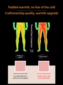2pcs Mens Padded Warm Sports Compression Pants Sports Compression Top Sports Bottom Pants Sports Bottom T-Shirt Reinforced 4D Stretchy Running Gear Underwear, Winter Cold Warm Compression Pants Heated Tight Men's Long Sleeve For Winter Warmth - Black - View 8
