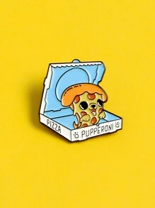 1pc Pizza Pepperoni Puppy Pizza Brooch Badge - Multicolor - View 4