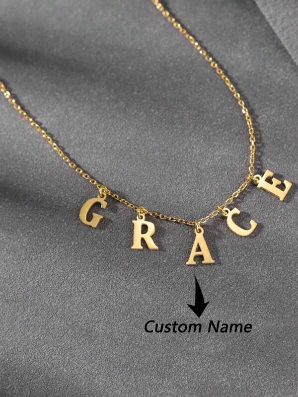 Collar con nombre personalizado de letra para mujer, collar de letra de la A a la Z, collar de acero inoxidable, regalo del día de San Valentín para tu novia, vintage, contratado, elegante, moda de otoño, dinero viejo, para aniversarios, para cumpleaños, para graduación, para baile de graduación, para fiestas, útiles escolares, para adolescentes, estudiantes de escuela secundaria junior, estudiantes de escuela media, estudiantes de último año de escuela secundaria, estudiantes universitarios, universitarios, de primer año, de segundo año, estudiantes de grado inferior