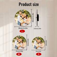 1pc Personalized Clock With Picture, Custom Clocks For Walls, Customized Photo Clock Gift For Valentine's Day, Mother's Day, Living Room, Bedroom, Home Decor Custom Wall Clock With Picture Image Gifts Birthday Graduation - Style a - View 2