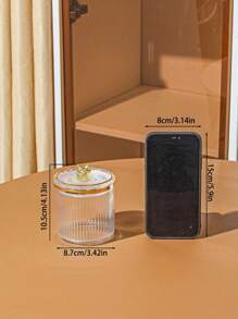 1pc New Acrylic Luxury Crown Lid Storage Jar Container, Home Living Room Jewelry Watch Display Box With Cover, Suitable For Wedding, Party, Gift, Birthday, Christmas - Multicolor - View 21