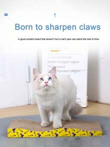S-Shaped Cat Scratching Post & Pad 2-In-1 Corrugated Cardboard Cat Scratcher, Non-Shedding, Durable - Multicolor - View 1