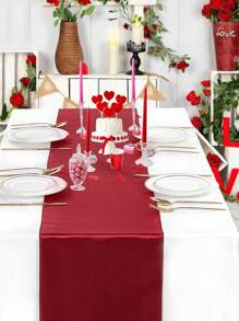 5pcs Satin Table Runner, 12 X 108 Inch, Wedding Decorative Tablecloth, Suitable For Wedding, Party, Birthday, Valentine's Day Table Decor, Can Be Tied Into Bows For Chair Covers