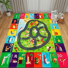Kids Rugs Traffic Road Carpet Play Rug For Playroom Transportation ABC Educational Mat Alphabet Area Rug, Kids Playtime Collection Toddler Car Track Rug Cute Cartoon Animal Letters - 彩色 - 查看 6
