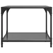 Stylish Black Glass Top Coffee Table 50x50x40 Cm Durable Steel Frame Modern Design - Black - View 4