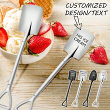 1pc Stainless Steel Ice Cream Spoon, Portable Ice Cream Scoop For Kitchen & Dining - Multicolor - View 15