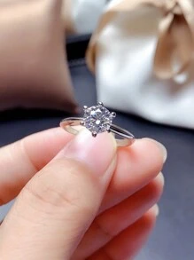 1pc Women's Party Jewelry Adjustable Rhinestone Plated Gold Luxury Ring, Suitable As Valentine's Day, Wedding, Anniversary, Party, Date Gift - Multicolor - View 12