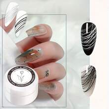 XEIJAYI 4 colori nero, bianco, oro e argento, gel ragno per decorazione unghie, gel da disegno per pittura ad arte delle unghie UV/LED, gel per pittura fai da te, per disegni e decorazioni a linee e punti