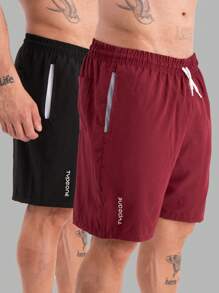 Type One Kit 2 Men's Tactel Sports Shorts Tactel Bermuda Shorts With Elastane Summer Running - 紫紅色 - 查看 1