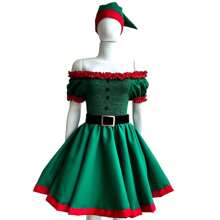 Fantasia Mamãe Noel Adulta Vestido Ajudante Papai Noel natal - Verde - Visão 3